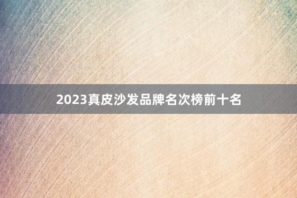 2023真皮沙发品牌名次榜前十名